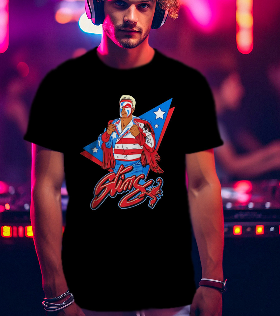 Sting USA Patriotic Jacket Red White Blue Stars Scorpion T-Shirt