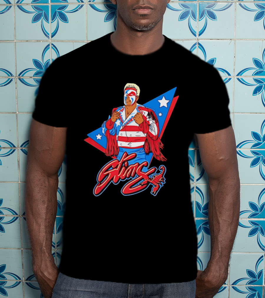 Sting USA Patriotic Jacket Red White Blue Stars Scorpion T-Shirt