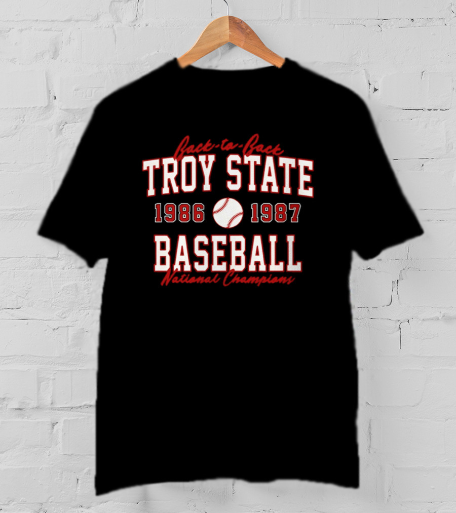 Troy State Baseball 1986 1987 National Champions T-Shirt