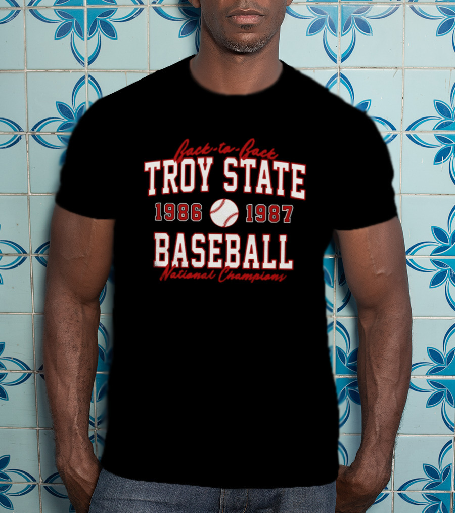 Troy State Baseball 1986 1987 National Champions T-Shirt