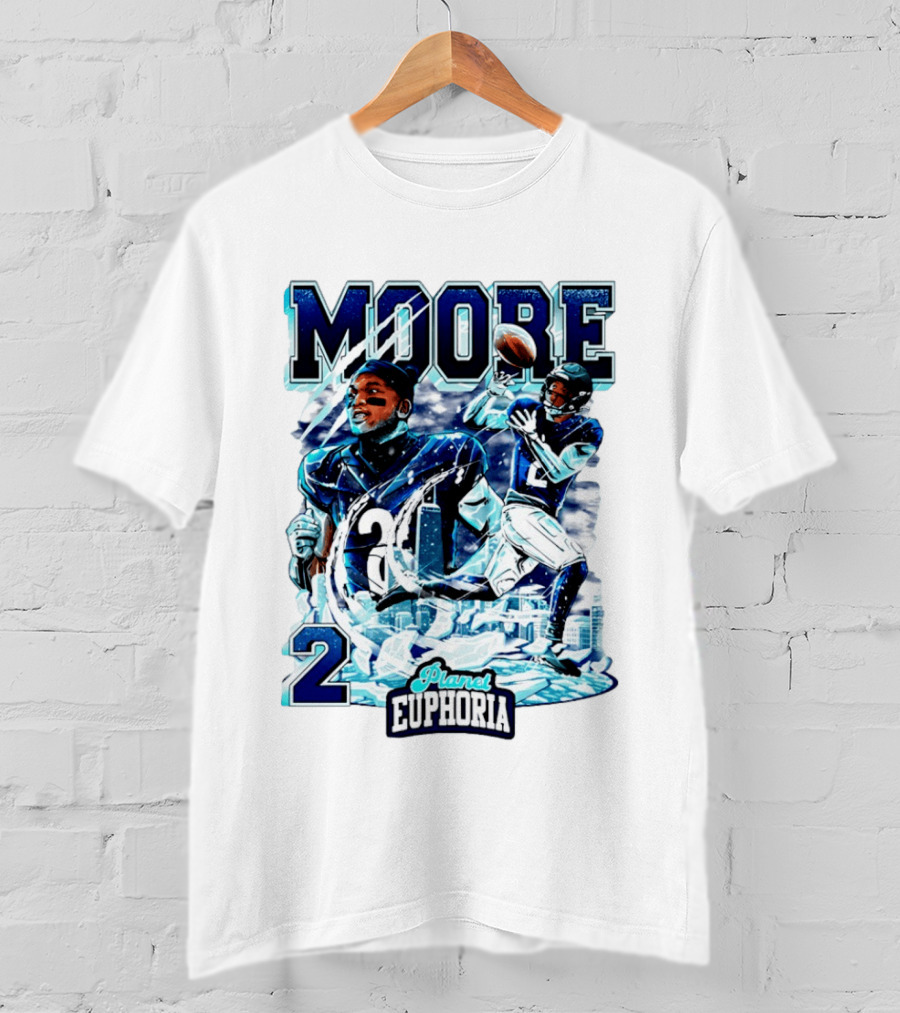 DJ Moore Chicago Bears Planet Euphoria Iceman Player Collage T-Shirt