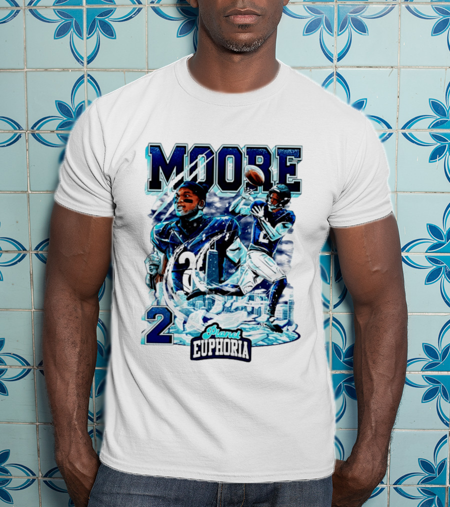 DJ Moore Chicago Bears Planet Euphoria Iceman Player Collage T-Shirt