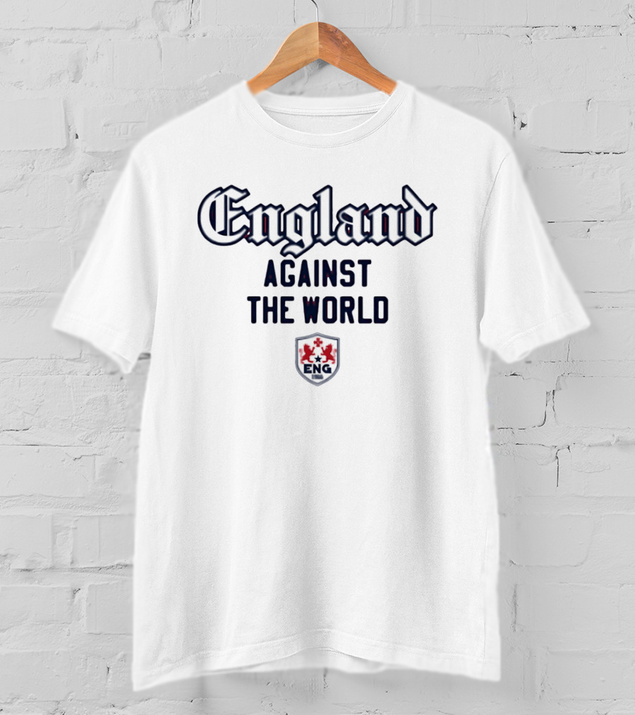 England Against The World Shield With Red Rose T-Shirt