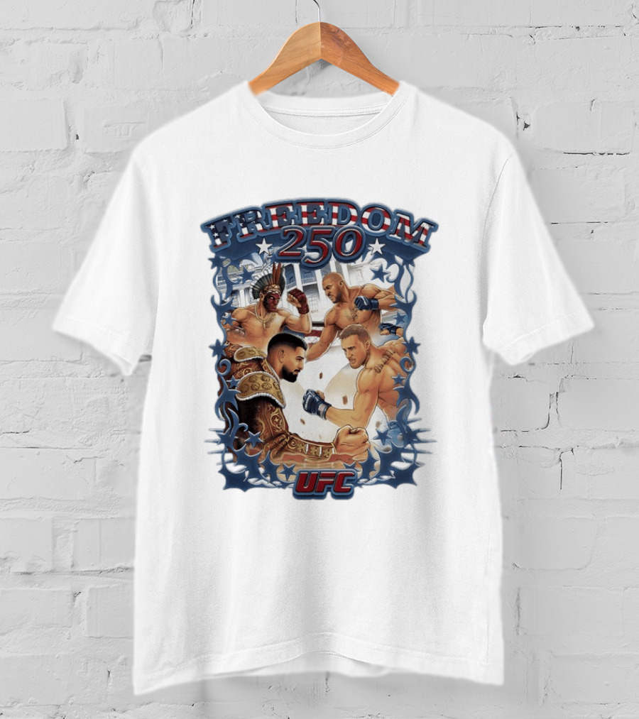 Freedom 250 UFC White House Showdown Ilia Topuria Vs Justin Gaethje Alex Pereira Vs Ciryl Gane T-Shirt