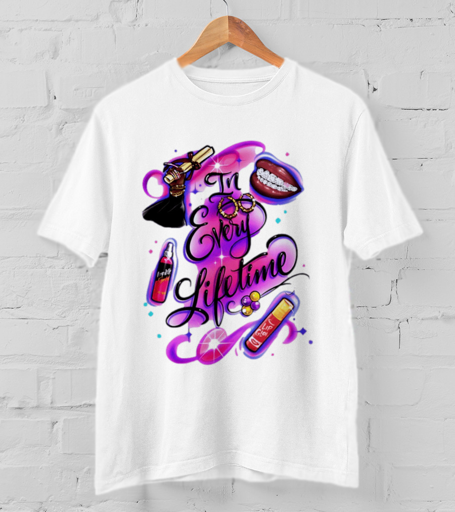 In Every Lifetime Lip Glow Gold Lip Graduation Black Girl Magic Aesthetic T-Shirt