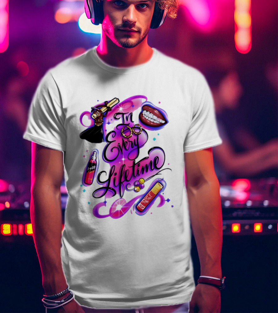 In Every Lifetime Lip Glow Gold Lip Graduation Black Girl Magic Aesthetic T-Shirt