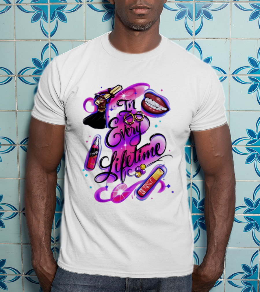 In Every Lifetime Lip Glow Gold Lip Graduation Black Girl Magic Aesthetic T-Shirt