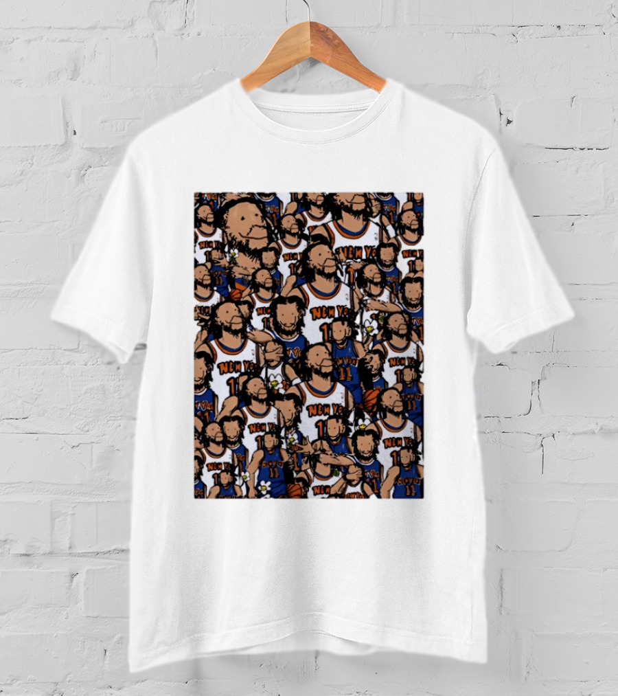 Jalen Brunson New York Knicks Number 11 NEMY Cartoon Collage T-Shirt