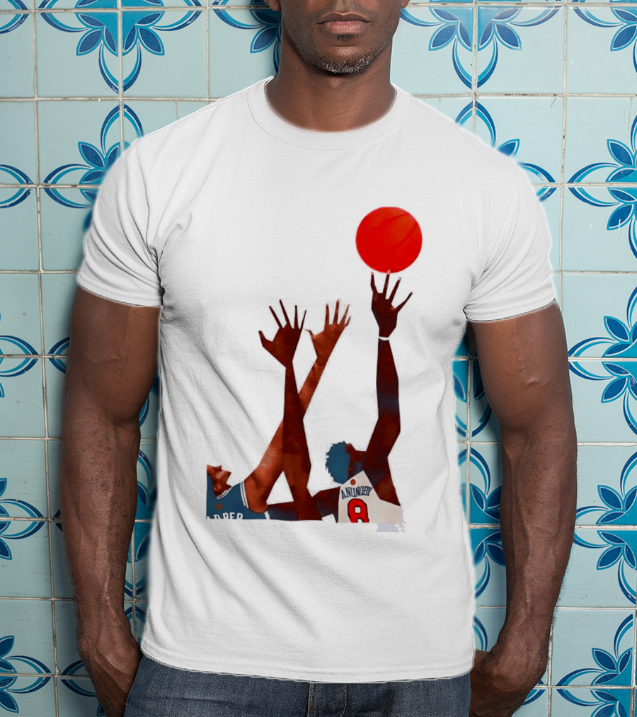 OG Anunoby Basketball Reaching Action Harper White T-Shirt