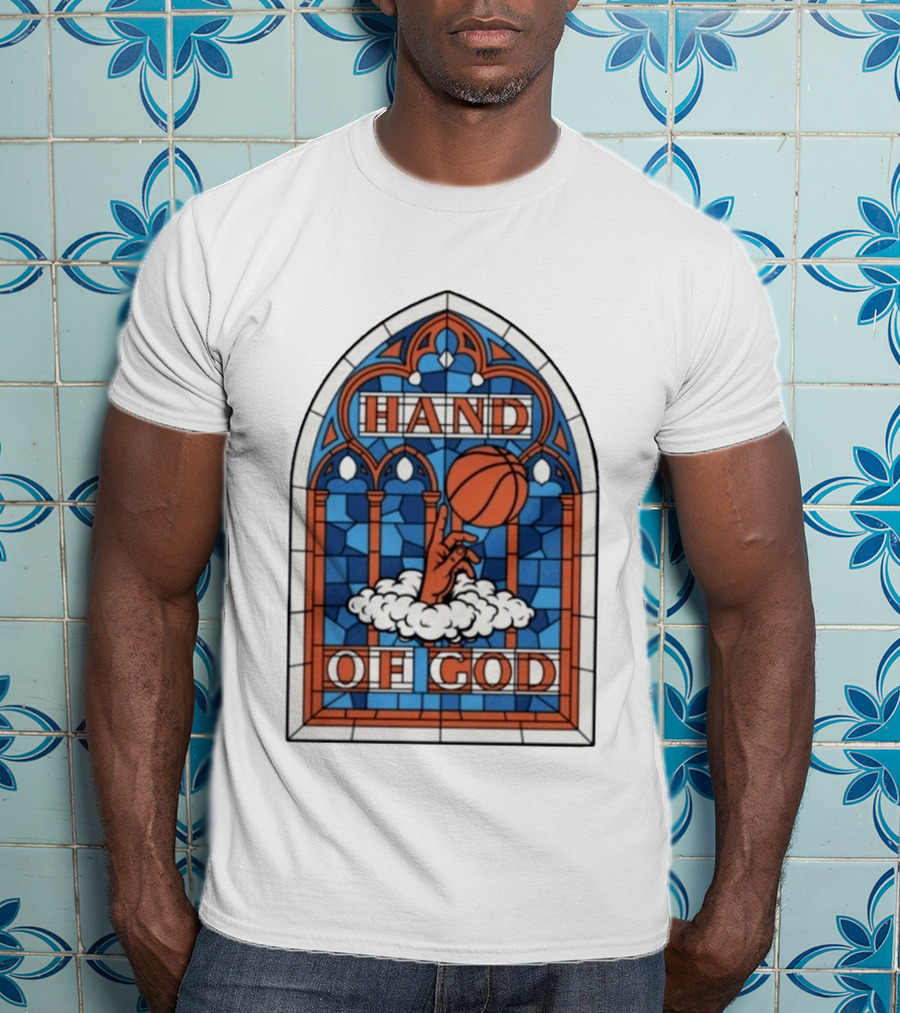 OG Anunoby Knicks Hand Of God Basketball Stained Glass Hero T-Shirt