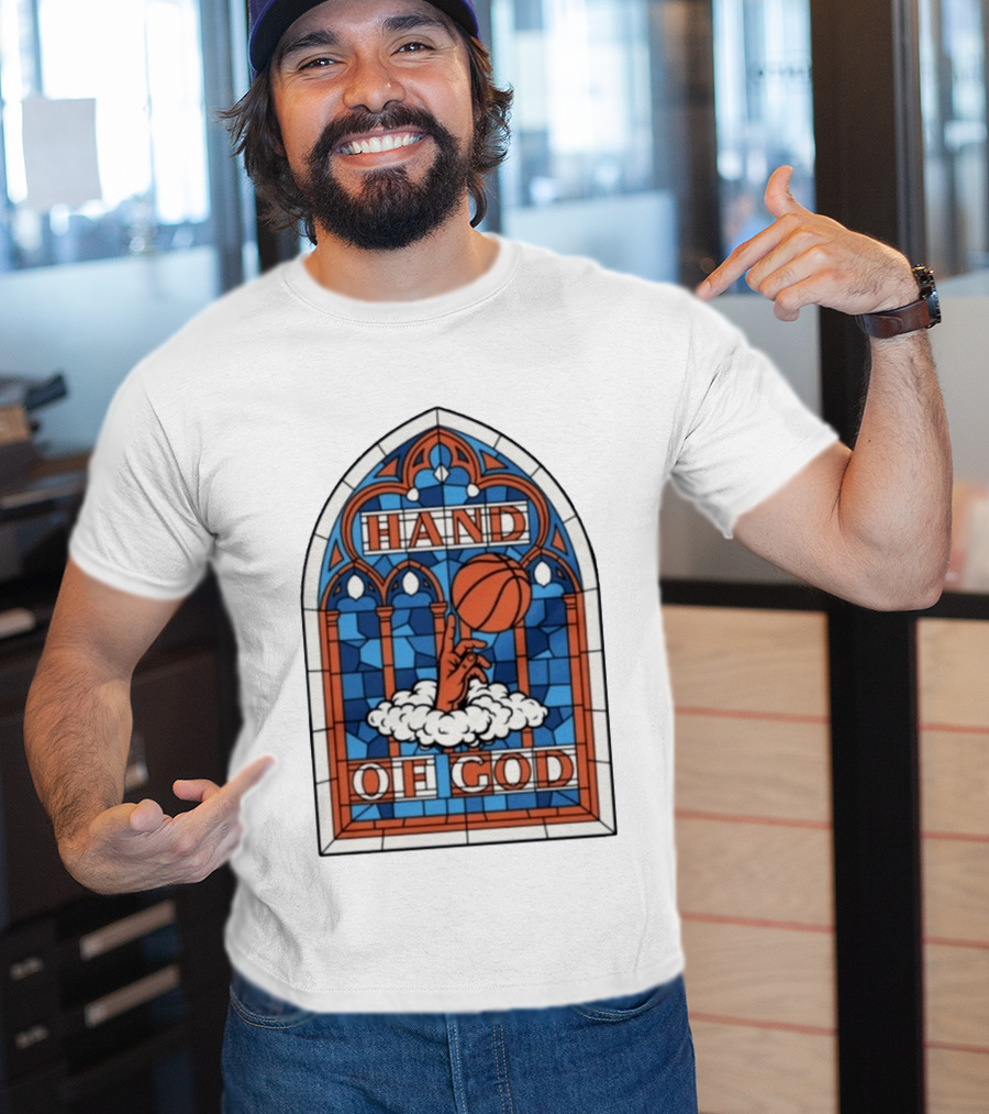 OG Anunoby Knicks Hand Of God Basketball Stained Glass Hero T-Shirt