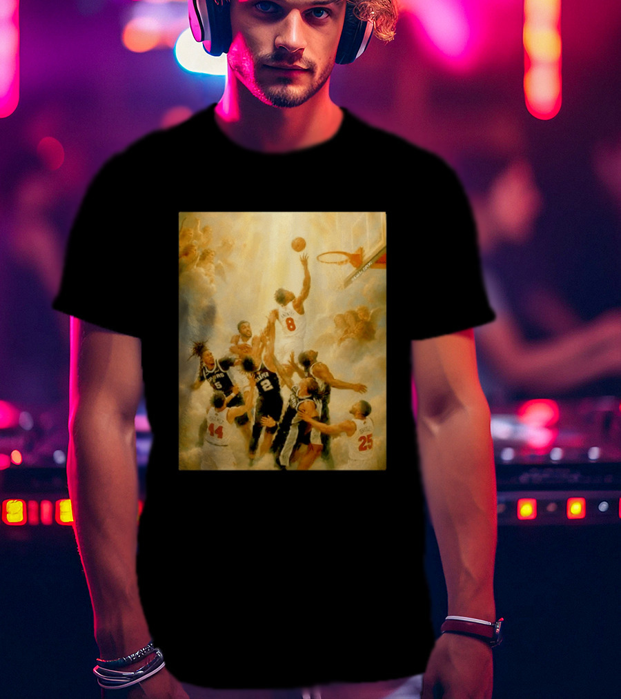 OG Anunoby Dunking New York Knicks Vs San Antonio Spurs High Renaissance Basketball Duel T-Shirt