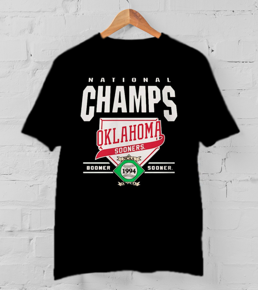 Oklahoma Sooners 1994 NCAA Baseball National Champs Boomer Sooner T-Shirt