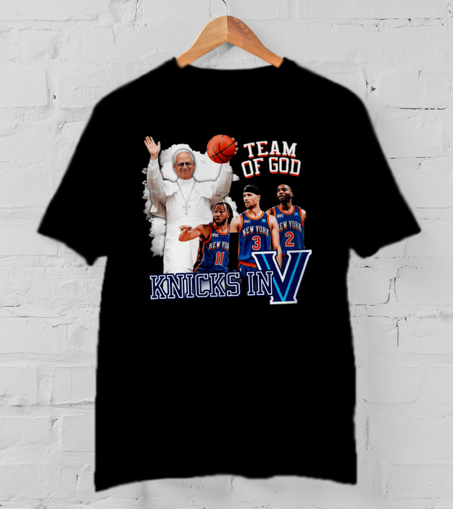 Team Of God Pope Leo XIV Knicks In Five Basketball Fun T-Shirt