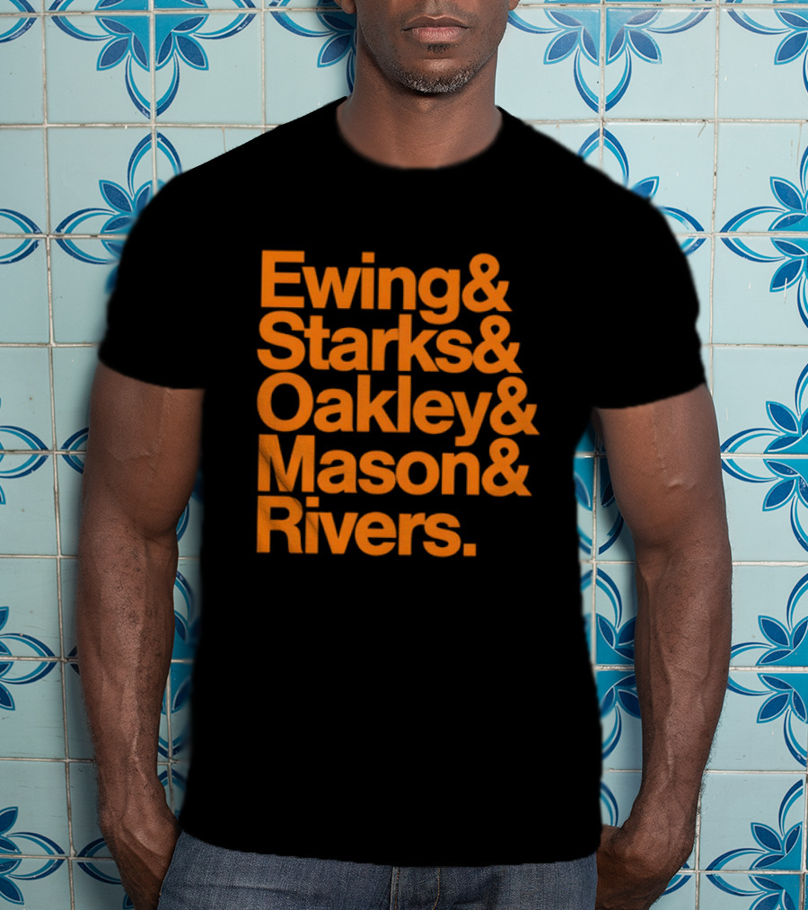 Ewing Starks Oakley Mason Rivers New York Knicks 1993 T-Shirt