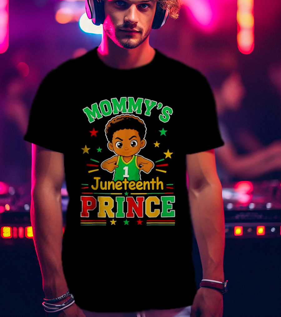 Mommy's Juneteenth Prince Little Boy Basketball Celebration Number One Kid T-Shirt