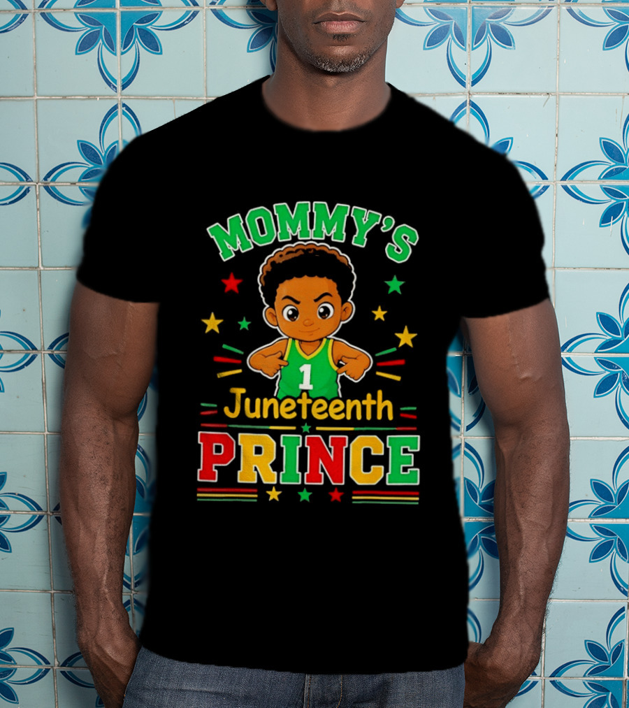 Mommy's Juneteenth Prince Little Boy Basketball Celebration Number One Kid T-Shirt
