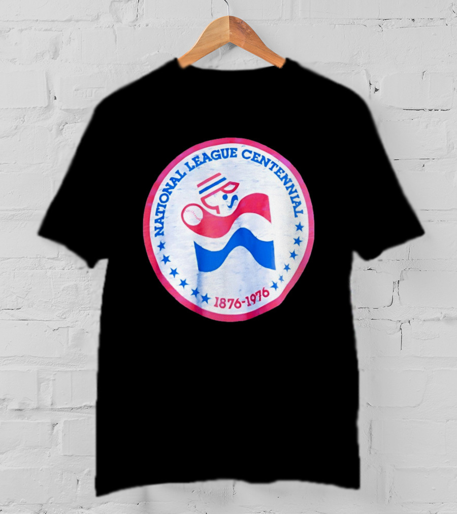 National League Centennial 1876 1976 Baseball Anniversary Retro MLB Bold Blue Red T-Shirt