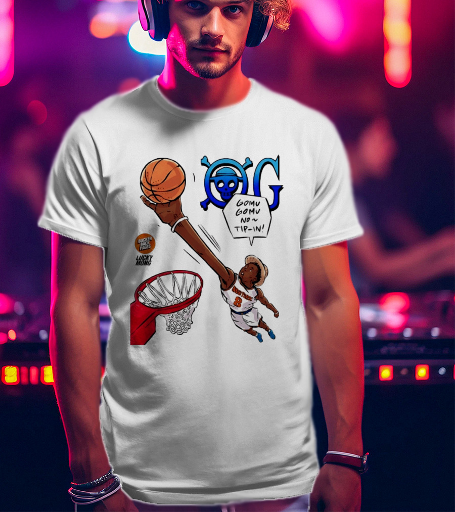 OG Anunoby X One Piece Luffy New York Knicks 2026 Gomu Gomu No Tip In Comic T-Shirt