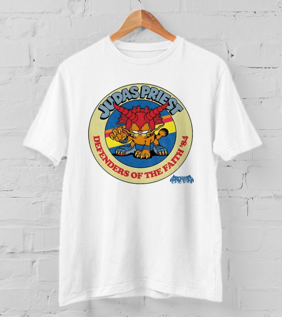 Judas Priest Defenders Of The Faith '84 Orange Cat T-Shirt
