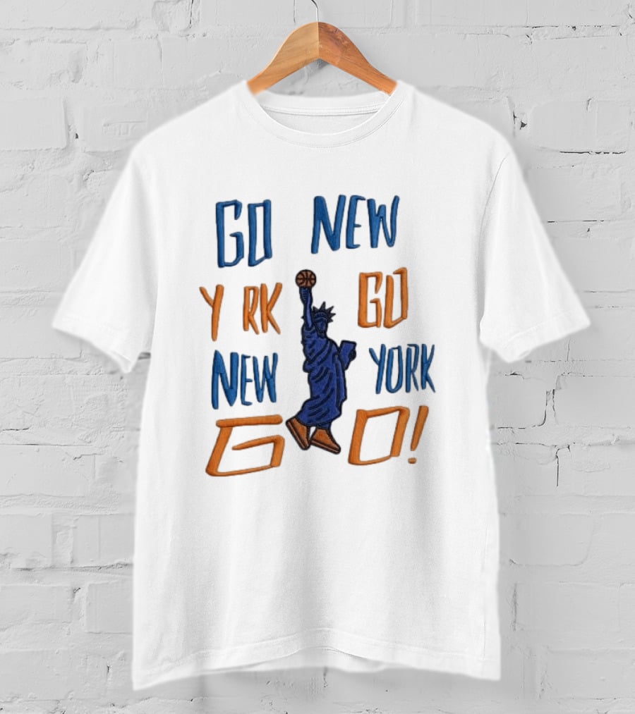 Go New York Go Statue Liberty Basketball T-Shirt