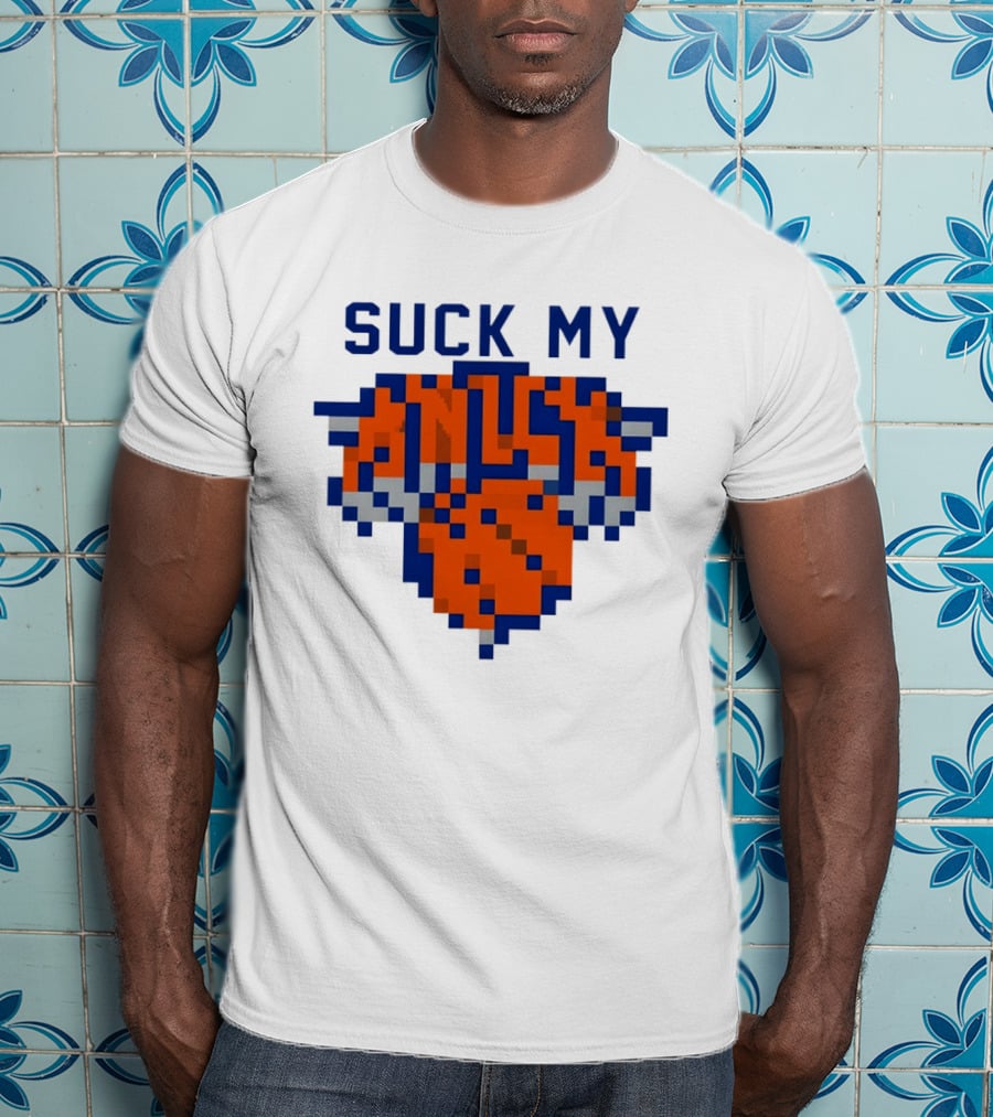 Suck My Knick Pixel Knicks Basketball T-Shirt