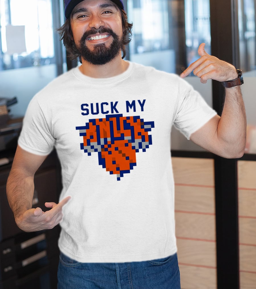 Suck My Knick Pixel Knicks Basketball T-Shirt