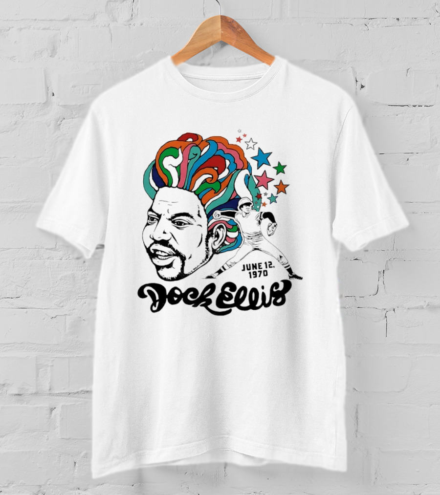 Dock Ellis Psychedelic Pitcher June 12 1970 Baseball T-Shirt
