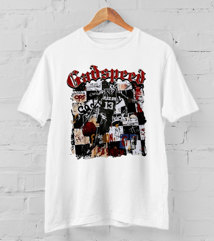 Godspeed Black Ops 13 Basketball Collage Style Urban Fashion T-Shirt