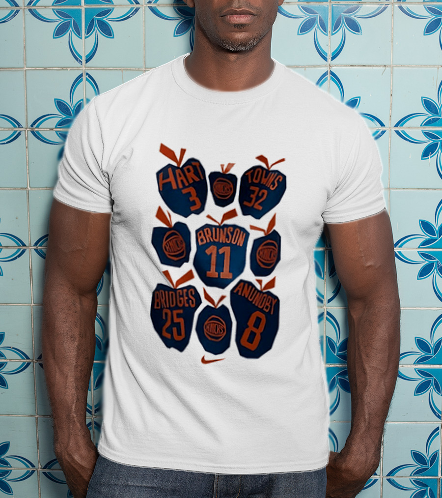 New York Knicks NBA Hart Brunson Towns Bridges Anunoby Big Apple Legends T-Shirt