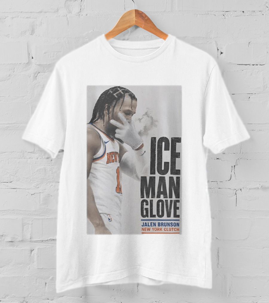 Jalen Brunson Ice Man Glove New York Knicks Clutch T-Shirt