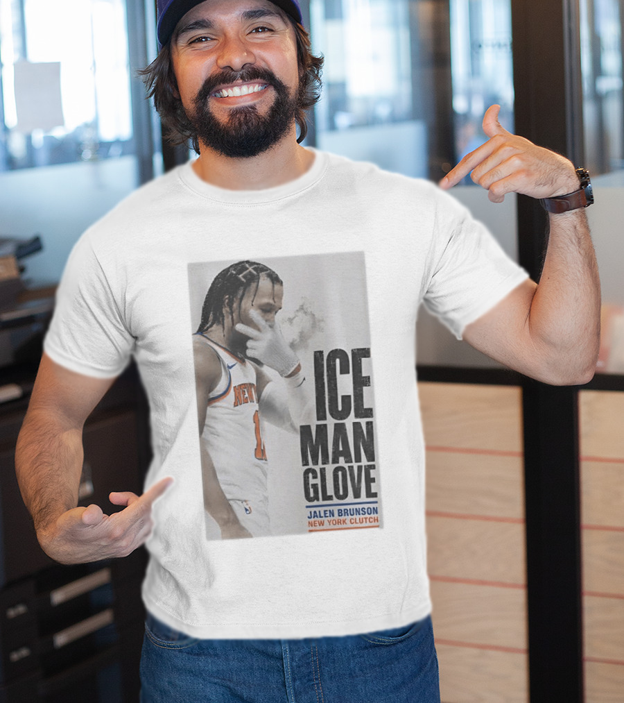 Jalen Brunson Ice Man Glove New York Knicks Clutch T-Shirt