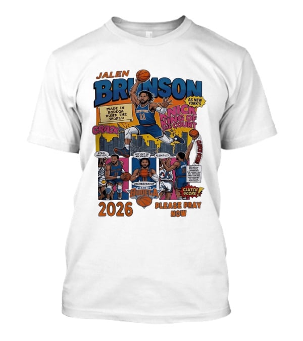 Jalen Brunson New York Knicks Made in Bodeg...T-Shirt 