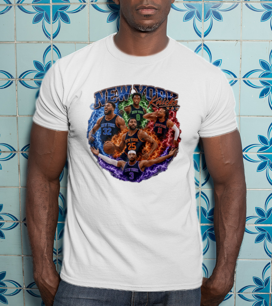 New York Knicks Karl Anthony Towns OG Anunoby Mikal Bridges Jalen Brunson Josh Hart T-Shirt