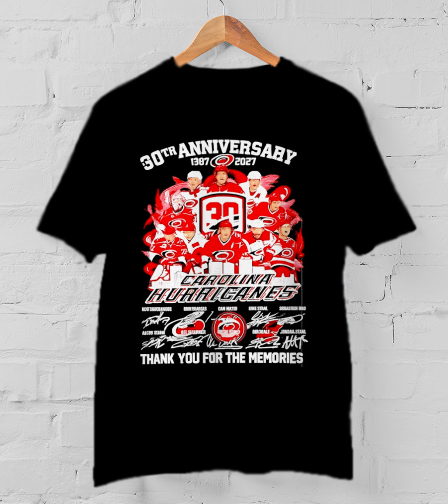 30th Anniversary Carolina Hurricanes 1997 2027 Thank You For The Memories T-Shirt