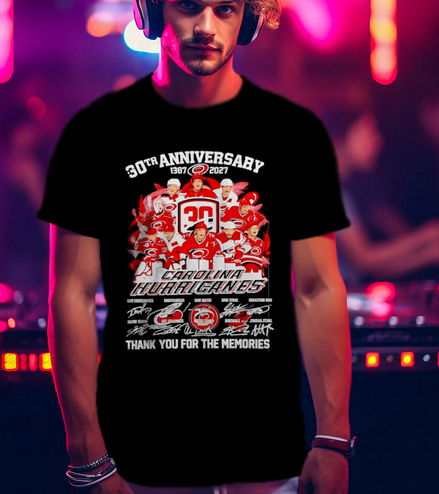 30th Anniversary Carolina Hurricanes 1997 2027 Thank You For The Memories T-Shirt