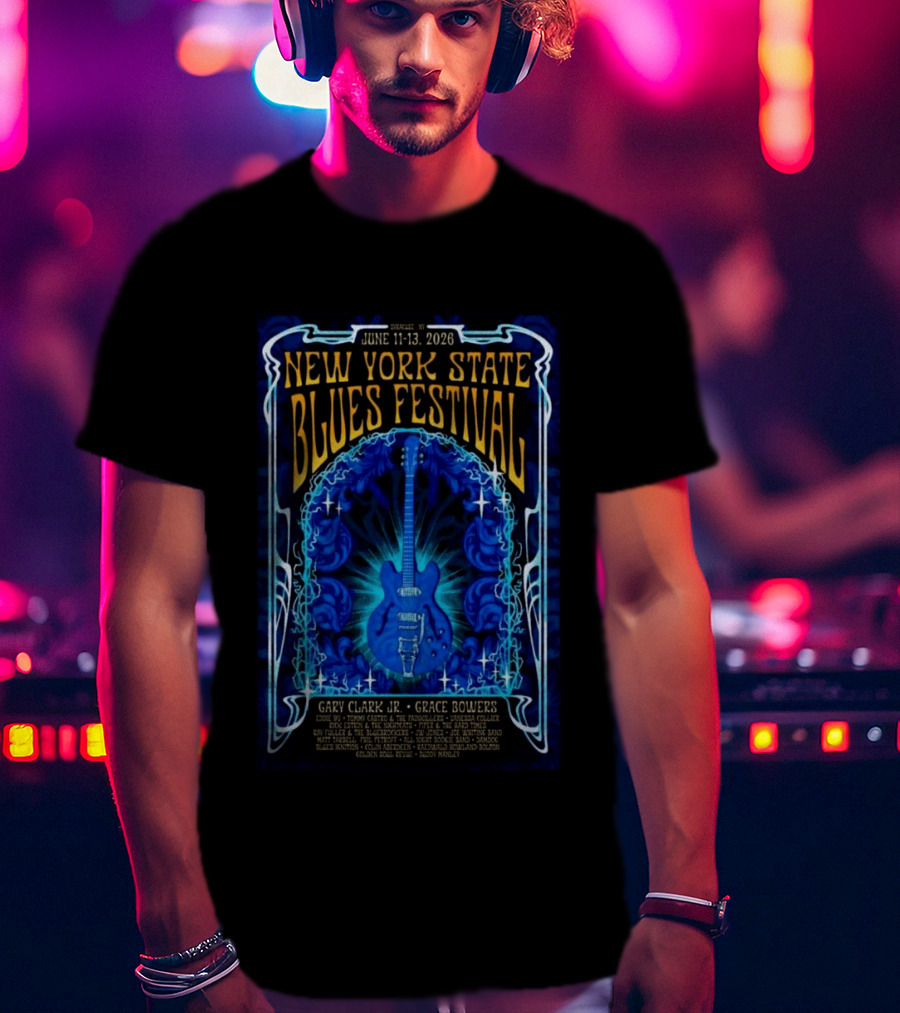 New York State Blues Festival June 11 13 2026 Syracuse NY Featuring Gary Clark Jr Grace Bowers T-Shirt