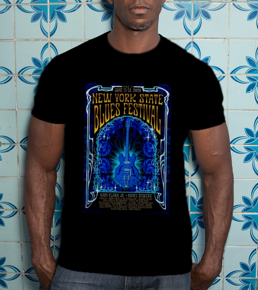 New York State Blues Festival June 11 13 2026 Syracuse NY Featuring Gary Clark Jr Grace Bowers T-Shirt