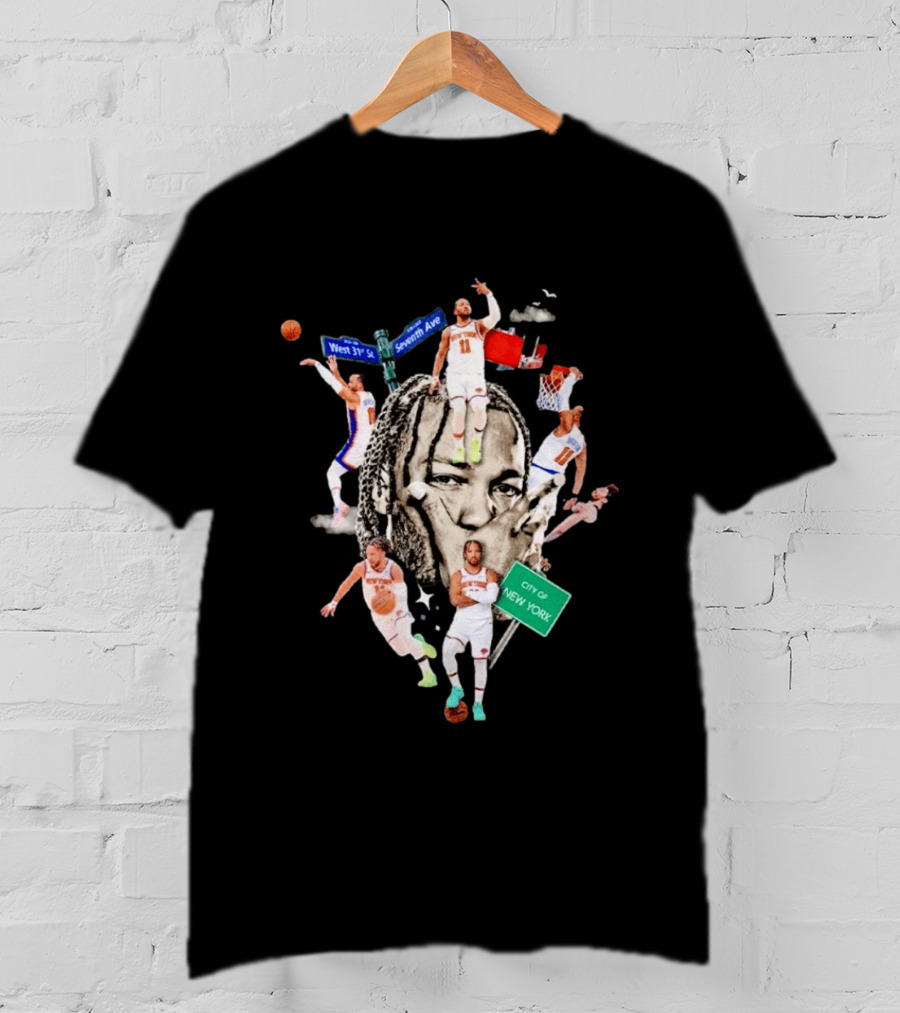 Jalen Brunson New York Knicks Collage West 31st Street Seventh Ave City Of New York T-Shirt