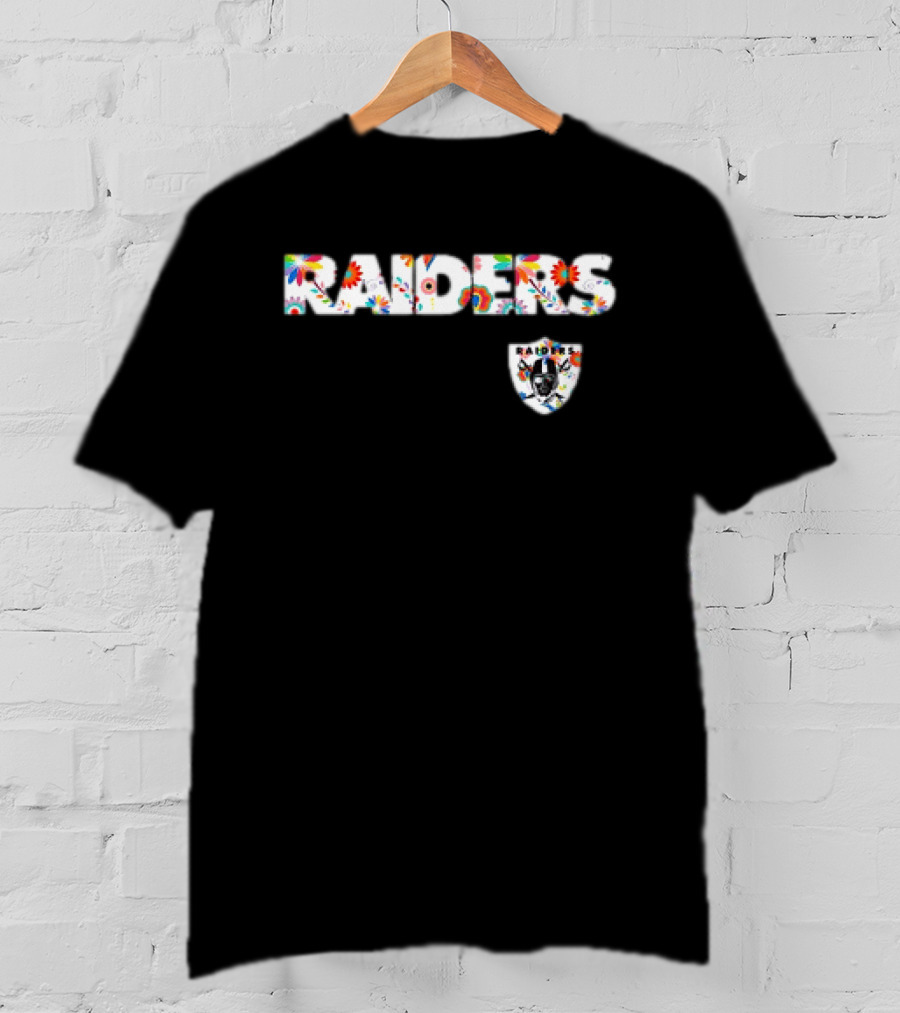 Raiders Dia De Los Muerto 2025 Floral Skull NFL Team T-Shirt