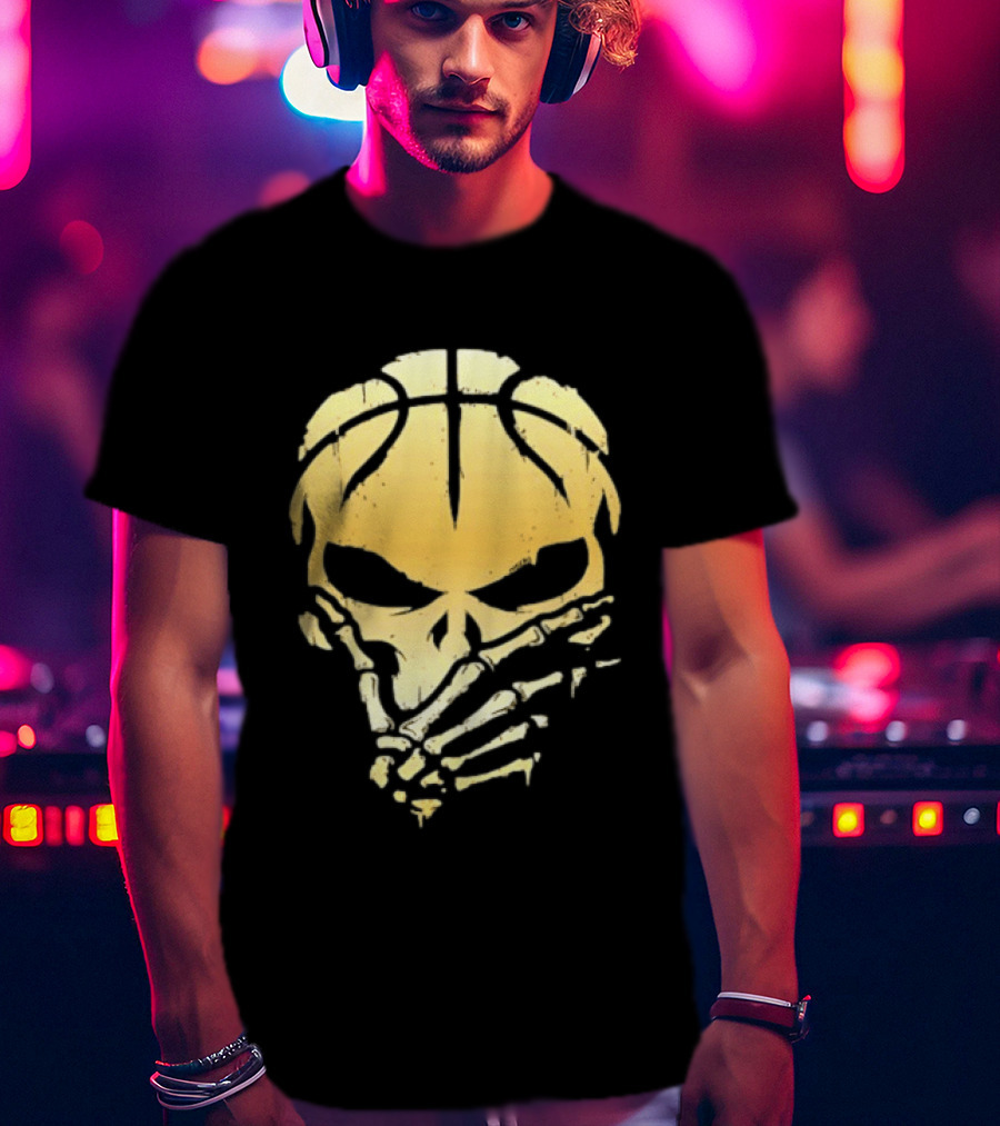 The Brunisher Gold Jalen Brunson Knicks Skull Basketball T-Shirt