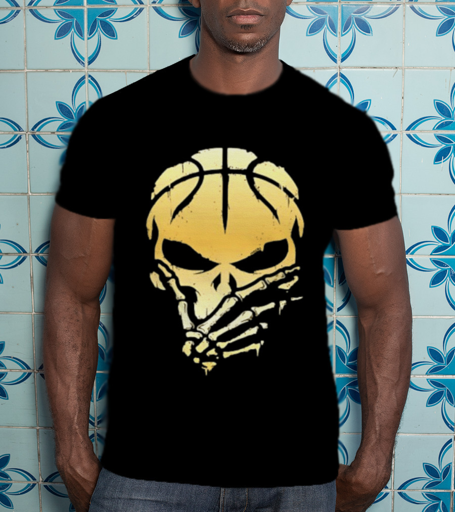 The Brunisher Gold Jalen Brunson Knicks Skull Basketball T-Shirt