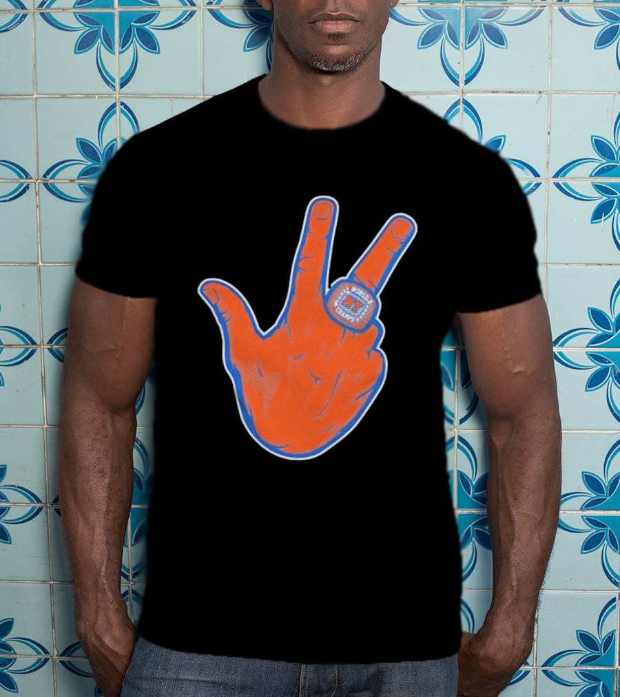 New York Knicks Jalen Brunson Peace Sign Ring Basketball Champion T-Shirt