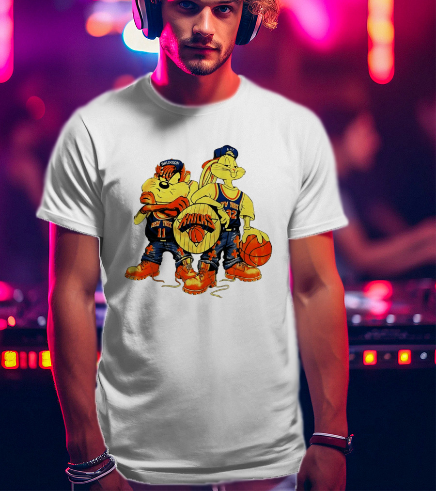 New York Knicks Bugs Bunny Taz NBA Finals Players Madison Square Garden T-Shirt