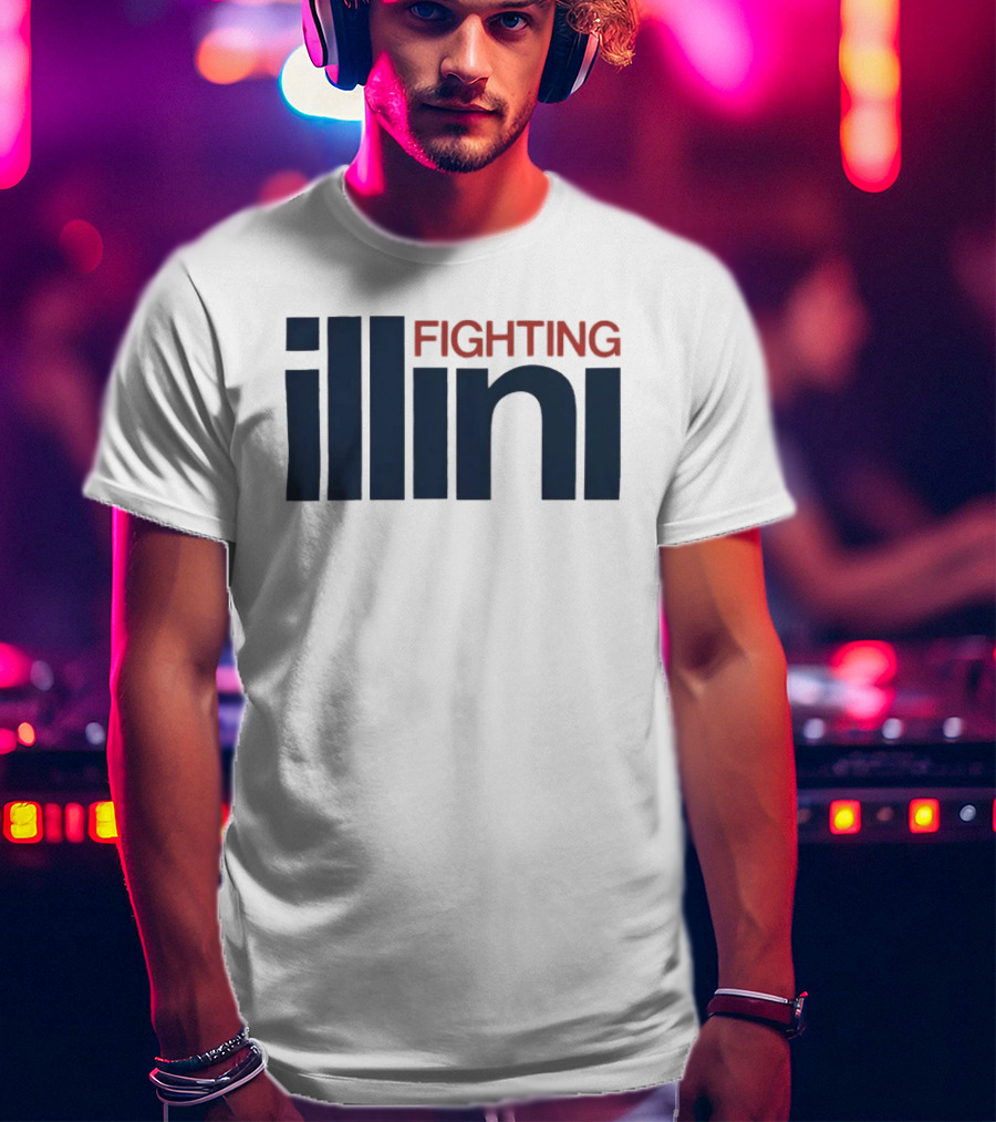 Illinois Fighting Illini Navy Blue And Orange T-Shirt