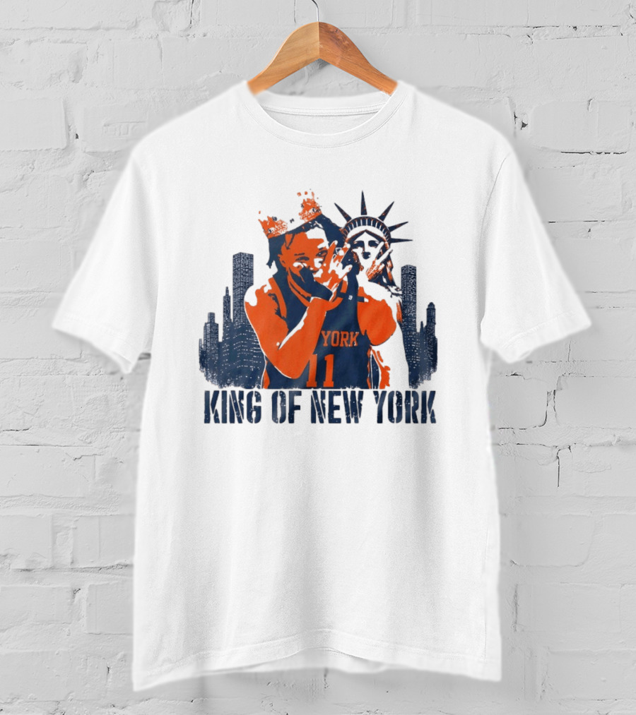 Jalen Brunson King Of New York Skyline 2026 MVP Basketball T-Shirt