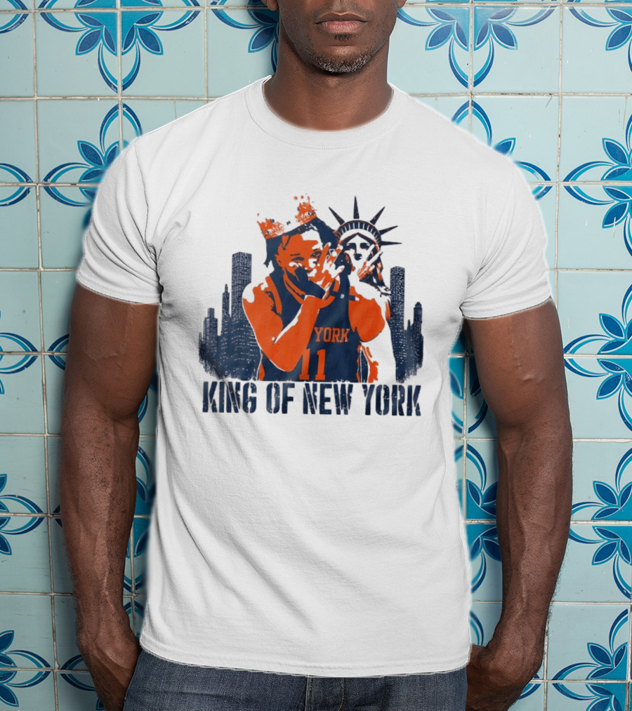 Jalen Brunson King Of New York Skyline 2026 MVP Basketball T-Shirt