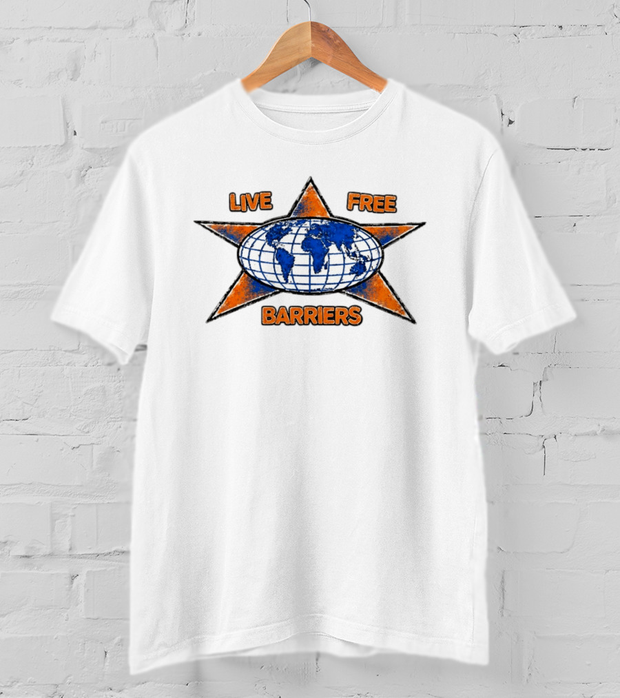 Jalen Brunson New York Knicks Captain Clutch Live Free Barriers Earth Star Globe Map T-Shirt