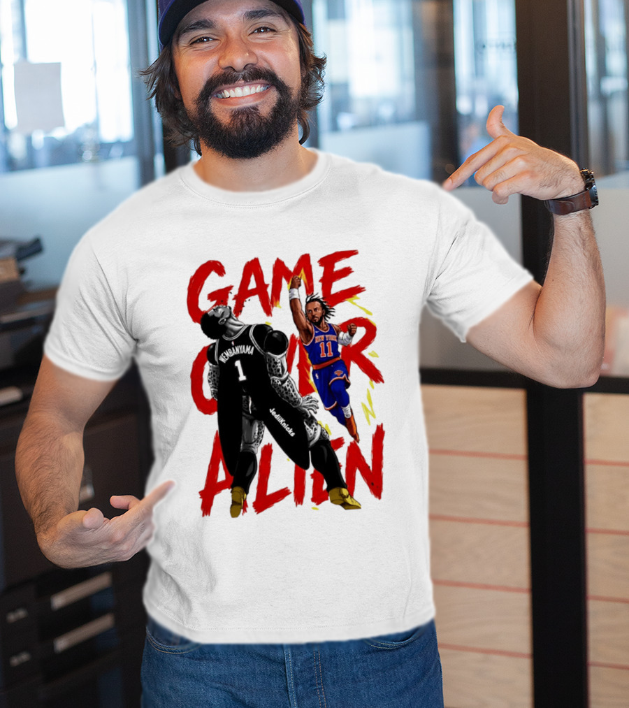 Game Over Alien Wembanyama Vs Jalen Gohan Brunson Knicks T-Shirt