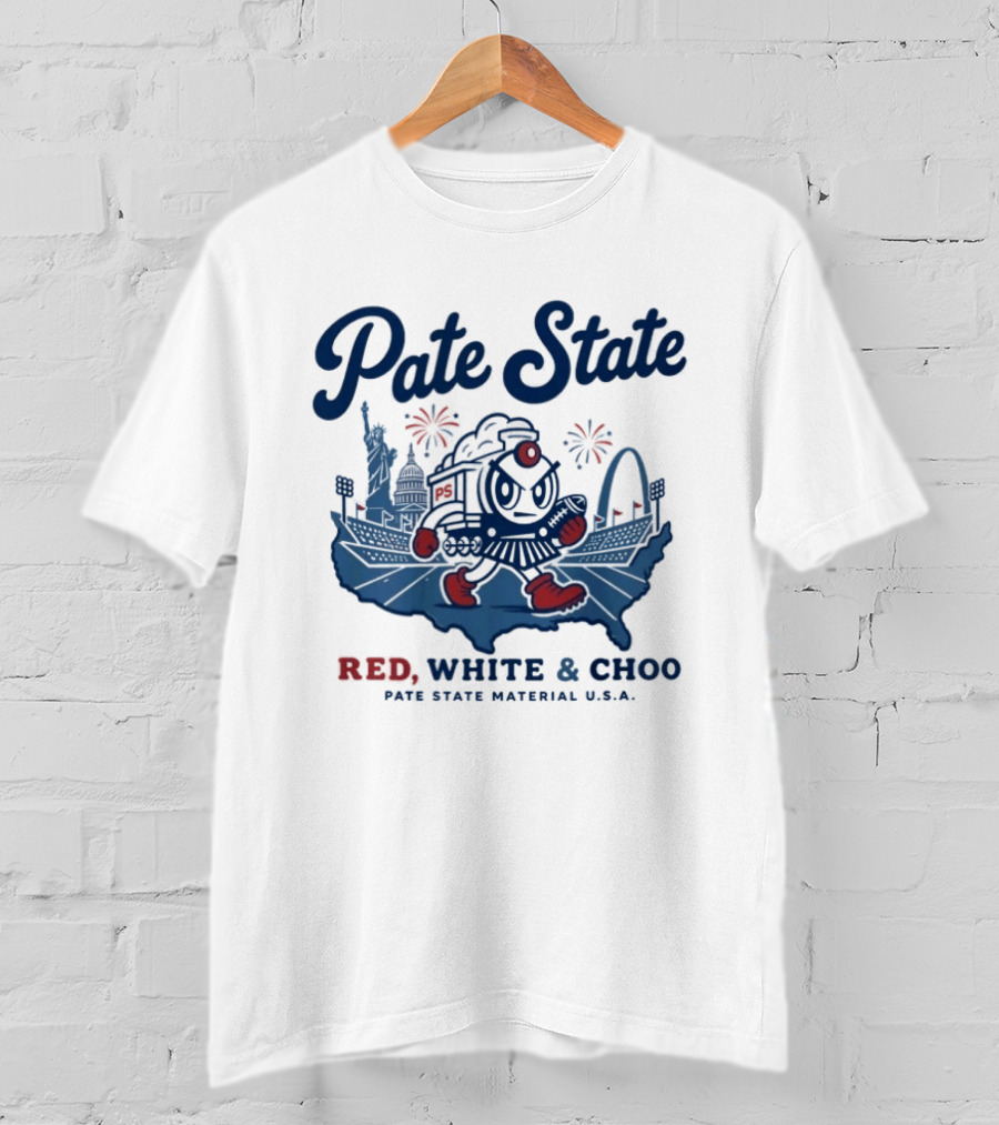 Pate State Red White And Choo USA Fireworks Statue Of Liberty Arch T-Shirt
